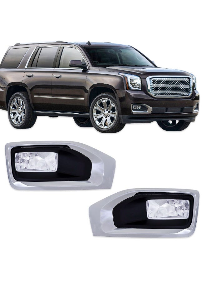 DLAA Pack of 2 Front Halogen GM775 Fog Lamp Only with Chrome Cover Suitable for Yukon/Denali 2015 | 1 Year International Warranty - Image 1